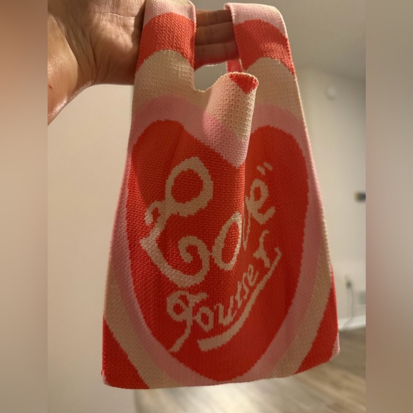 Pink Knitted Women's Bag - Picture 3 of 4